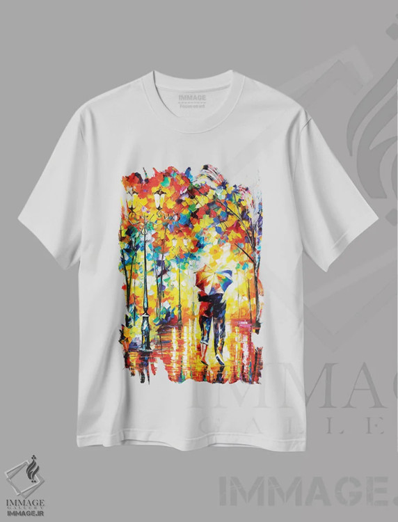 تیشرت سفید طرح دار زیر یک چتر، دکور معاصر اثر لئونید آفرموف | immage.ir