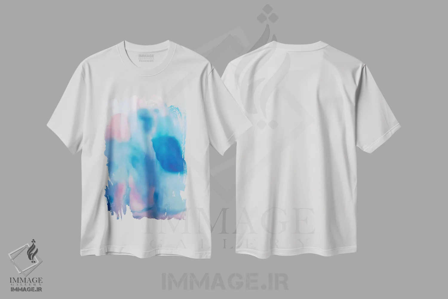 تیشرت سفید طرح دار آبی ها II اثر لوئیزه اللربروک آرت | immage.ir