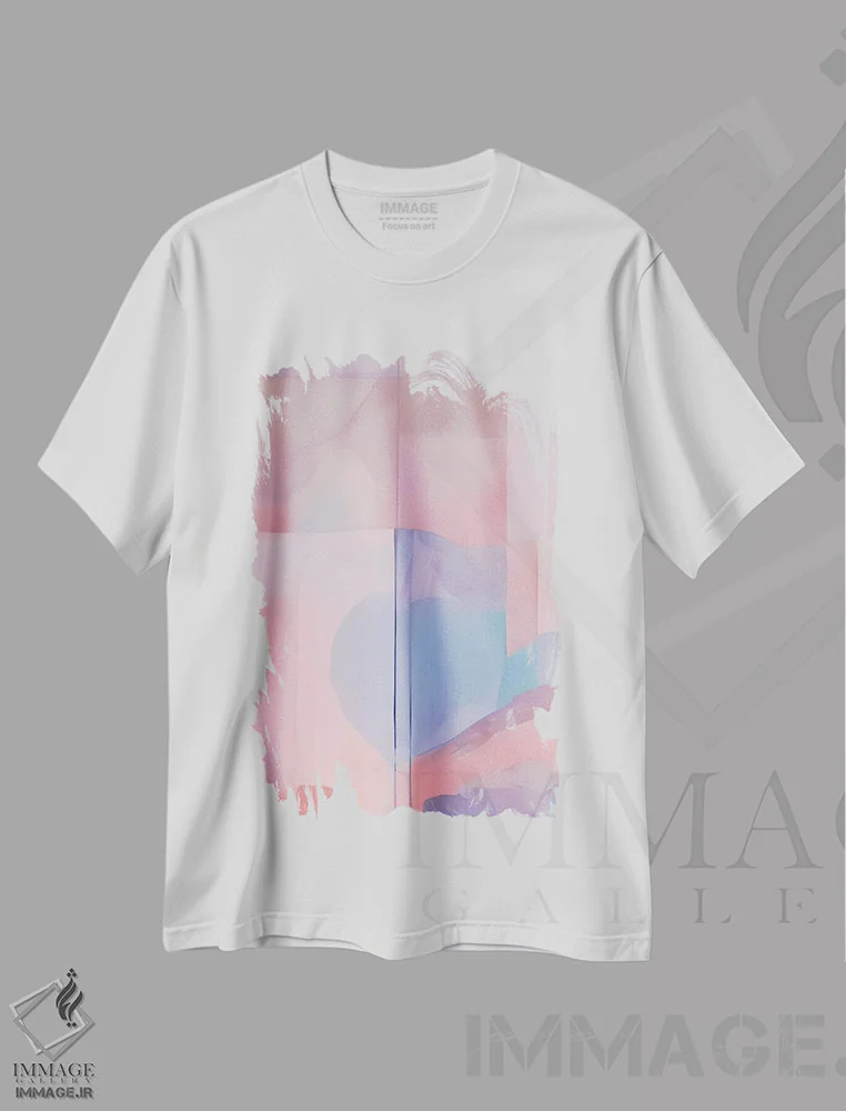 تیشرت سفید طرح دار مزارع رنگارنگ II اثر لوئیزه اللربروک آرت | immage.ir