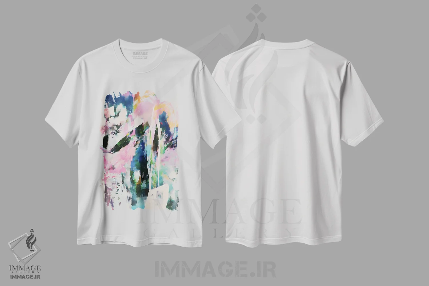 تیشرت سفید طرح دار قدرت رنگ ها اثر لوئیزه اللربروک آرت | فروشگاه ایماژ