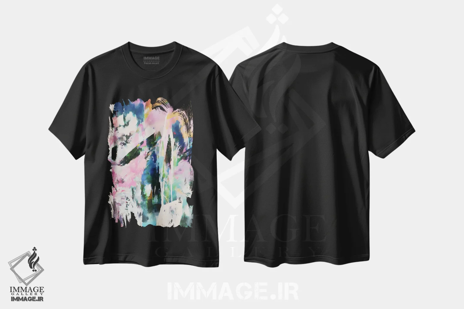 تیشرت مشکی طرح دار قدرت رنگ ها اثر لوئیزه اللربروک آرت | immage.ir