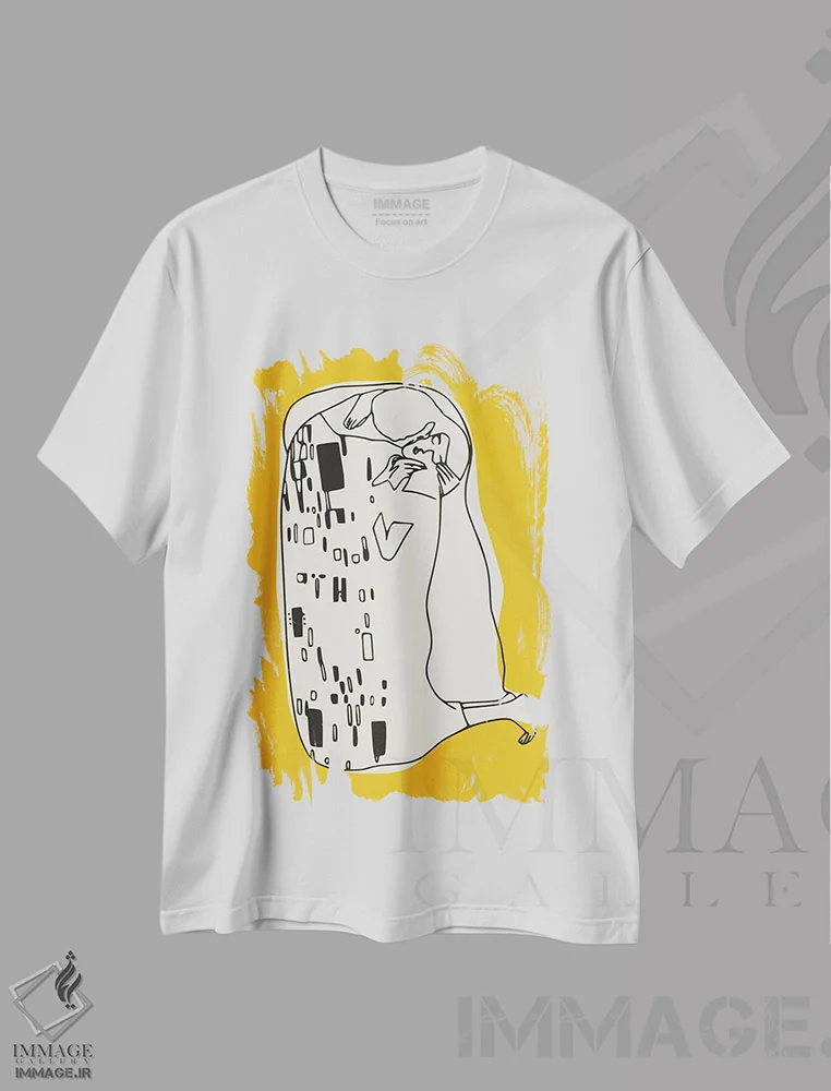 تیشرت سفید طرح دار عشق در طراحی خطی، تزئینی اثر لیتل دین | فروشگاه ایماژ