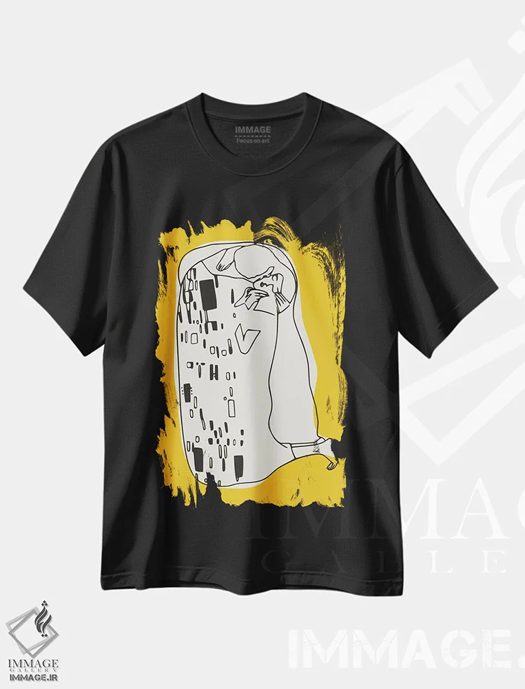 تیشرت مشکی طرح دار عشق در طراحی خطی، تزئینی اثر لیتل دین | immage.ir