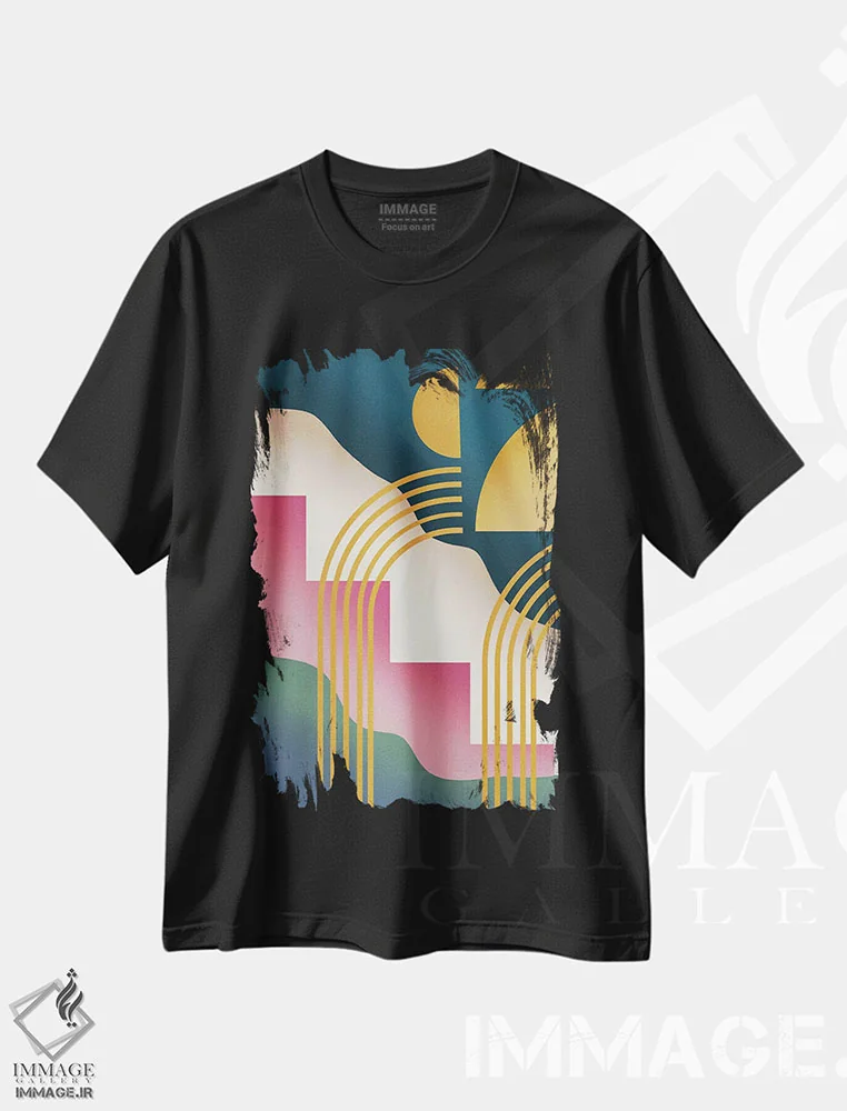 تیشرت مشکی طرح دار سبک مایع سازی نیمه قرن اثر لیتل دین | فروشگاه ایماژ