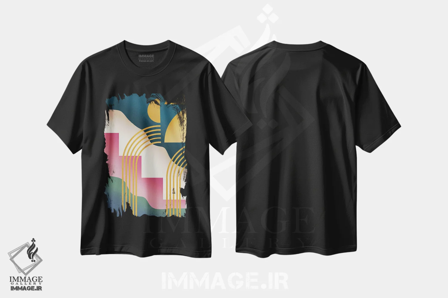 تیشرت مشکی طرح دار سبک مایع سازی نیمه قرن اثر لیتل دین | فروشگاه ایماژ