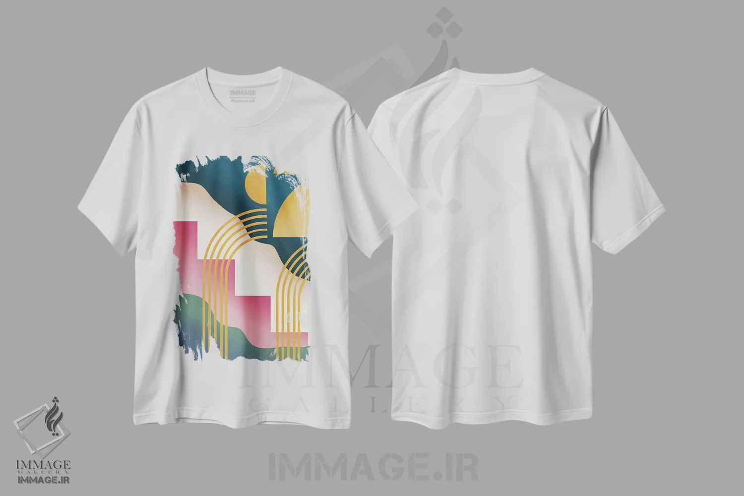 تیشرت سفید طرح دار سبک مایع سازی نیمه قرن اثر لیتل دین | immage.ir