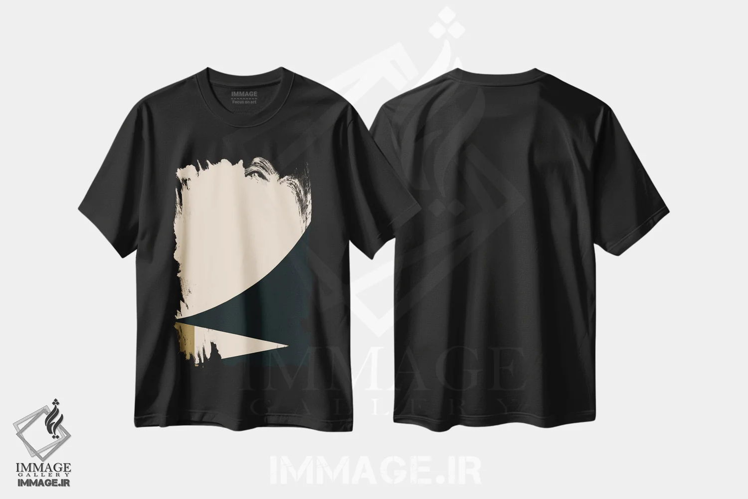 تیشرت مشکی طرح دار ربع انتزاعی اثر لیتل دین | immage.ir