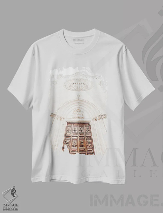 تیشرت سفید طرح دار مدیتیشن آرام، مدیوم اثر لیا استراتسما | immage.ir