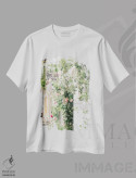 تیشرت سفید طرح دار سلام گل ها، مدیوم اثر لیا استراتسما | فروشگاه ایماژ