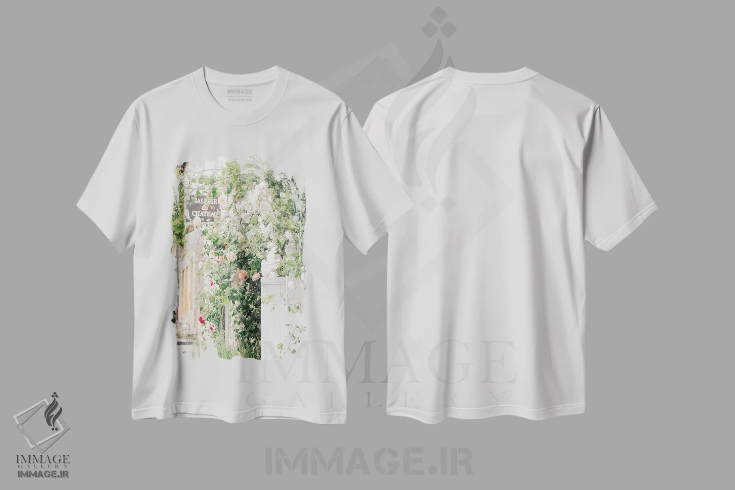 تیشرت سفید طرح دار سلام گل ها، مدیوم اثر لیا استراتسما | فروشگاه ایماژ