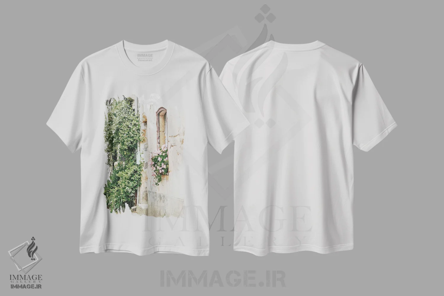 تیشرت سفید طرح دار قدم زدن در شهر قدیمی، مدیوم اثر لیا استراتسما | فروشگاه ایماژ