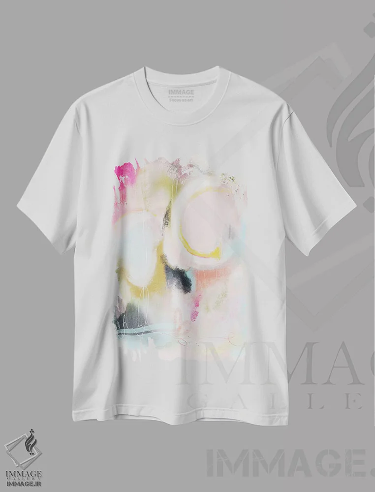 تیشرت سفید طرح دار 抽象 یک اثر لیا استراتسما | فروشگاه ایماژ