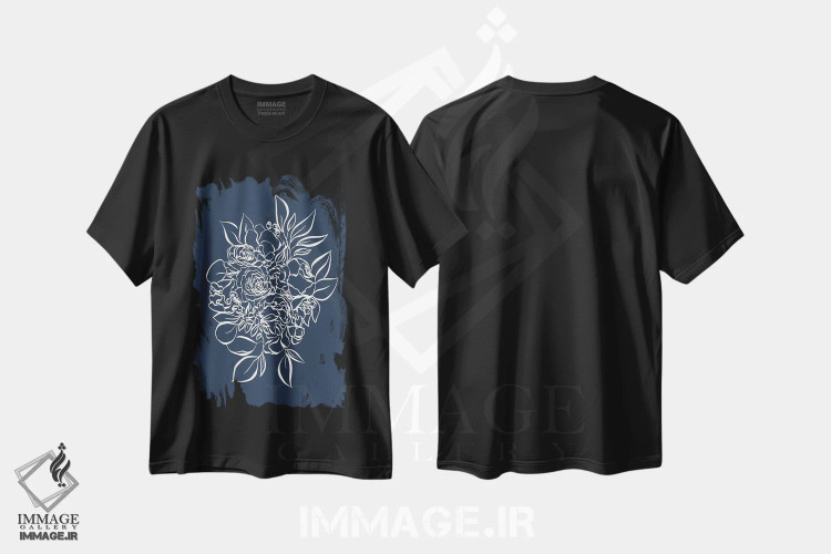 تیشرت مشکی طرح دار عروس آبی می آید، تزئینی اثر لیا استراتسما | immage.ir