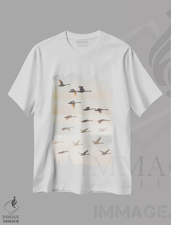 تیشرت سفید طرح دار آن سوی خورشید، مدیوم اثر لیف لون دال | فروشگاه ایماژ