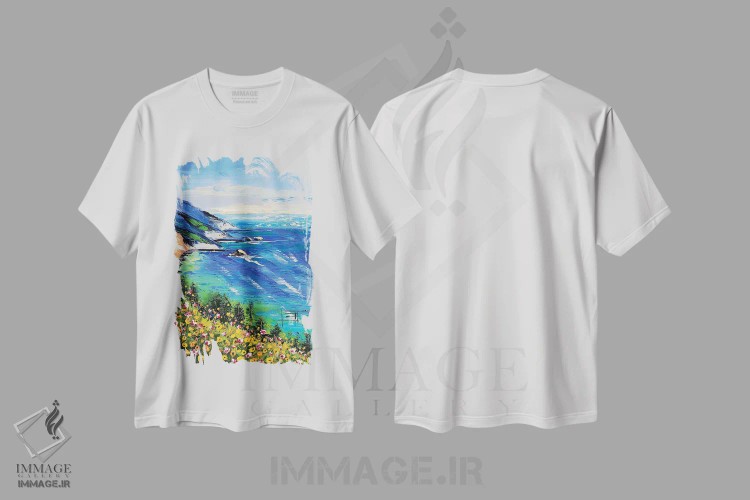 تیشرت سفید طرح دار قلب من در بیگ سور است II، دکور معاصر اثر لیزا الی | فروشگاه ایماژ