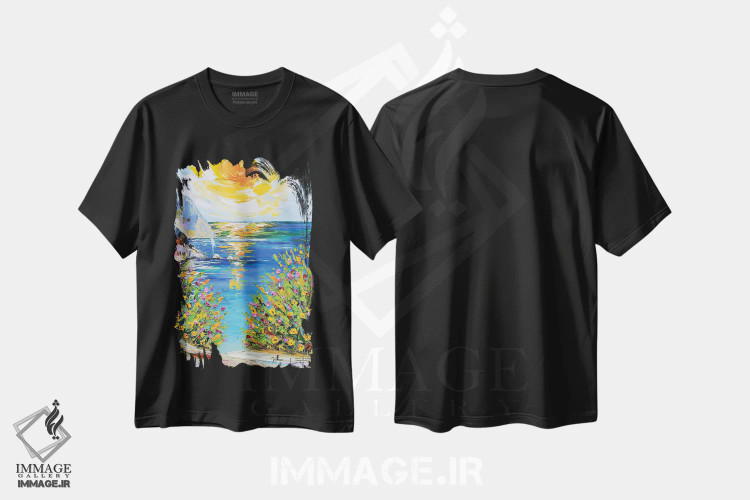 تیشرت مشکی طرح دار بیگ سور II، دکور معاصر اثر لیزا الی | immage.ir