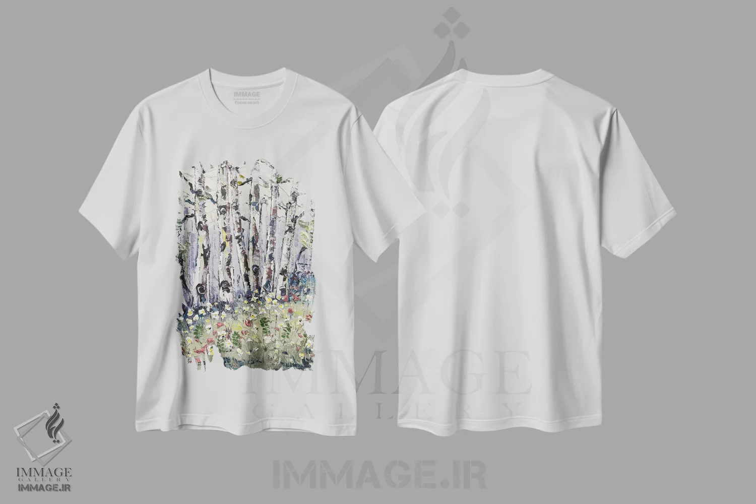 تیشرت سفید طرح دار رویای نیمه تابستان، دکور کلبه و لژ اثر لیزا الی | فروشگاه ایماژ