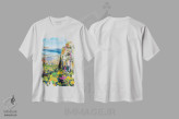 تیشرت سفید طرح دار ساحل چهار مایلی، دکور معاصر اثر لیزا الی | immage.ir