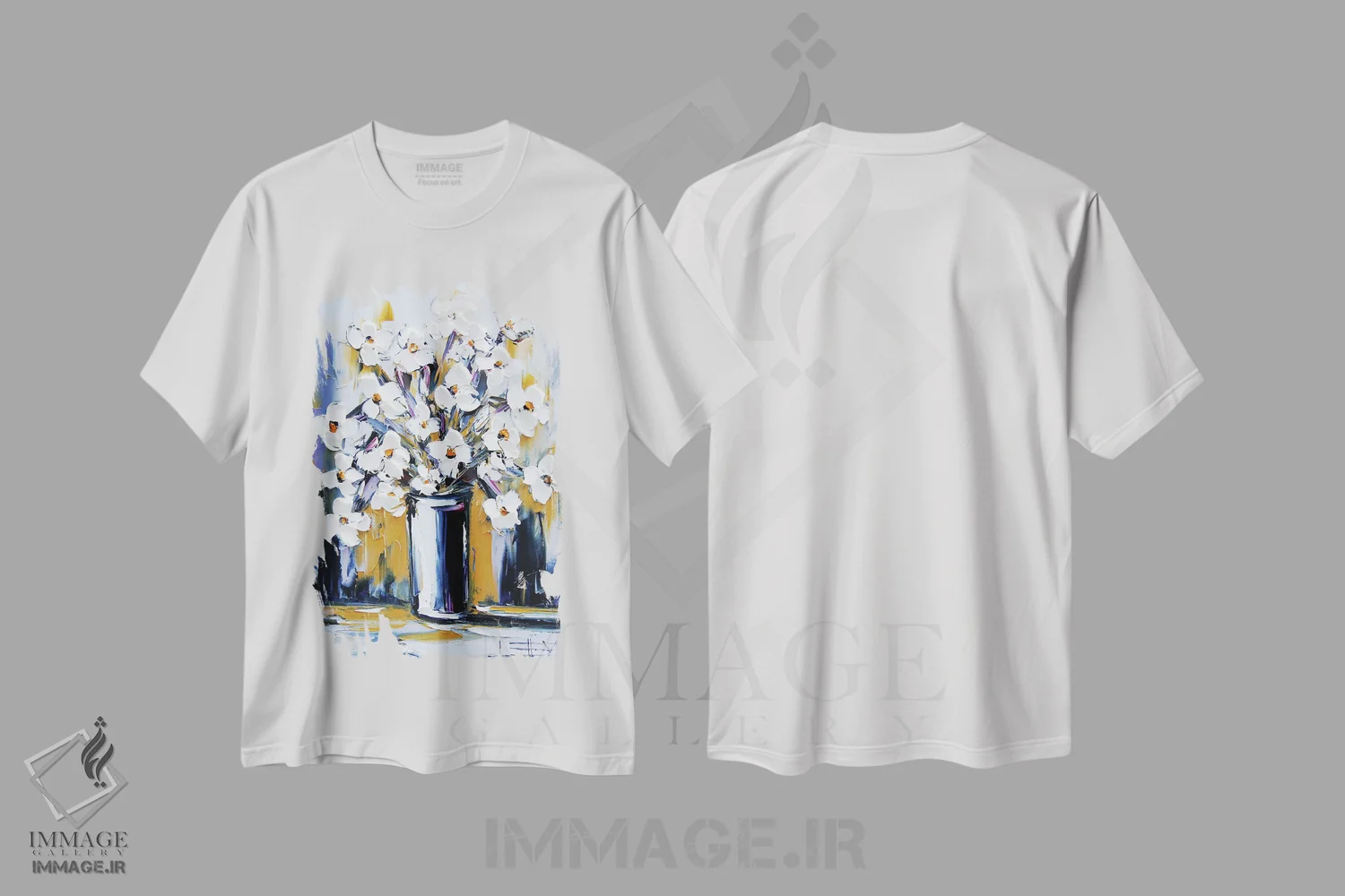 تیشرت سفید طرح دار ظرافت بهار، دکور معاصر اثر لیزا الی | immage.ir