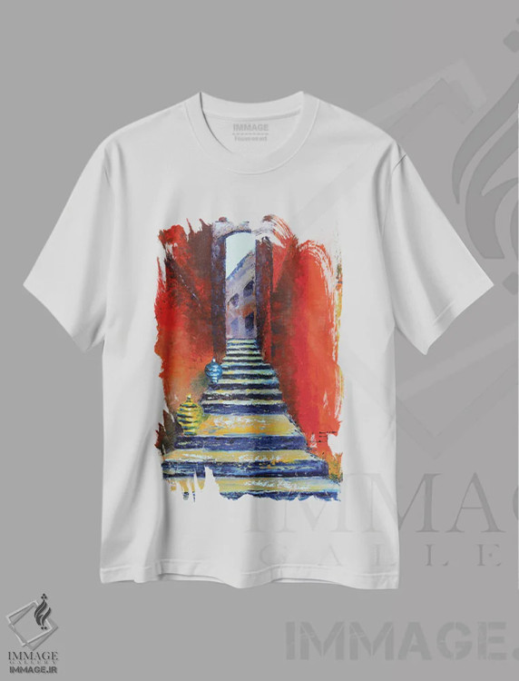 تیشرت سفید طرح دار راه مخفی در اروپا، دکور معاصر اثر لیزا الی | immage.ir