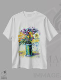 تیشرت سفید طرح دار دسته گل روز مادر، دکور معاصر اثر لیزا الی | immage.ir