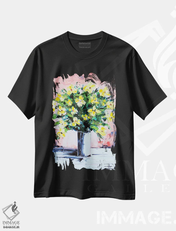 تیشرت مشکی طرح دار رویای بیداری، دکور معاصر اثر لیزا الی | immage.ir