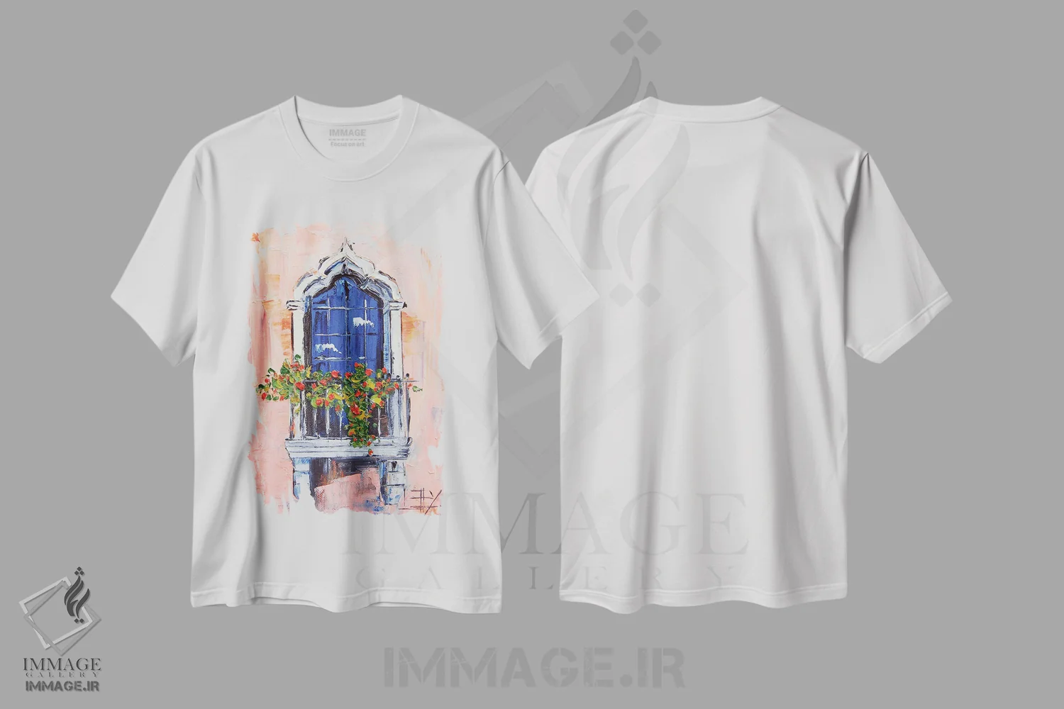 تیشرت سفید طرح دار پنجره عربی، دکور معاصر اثر لیزا الی | immage.ir