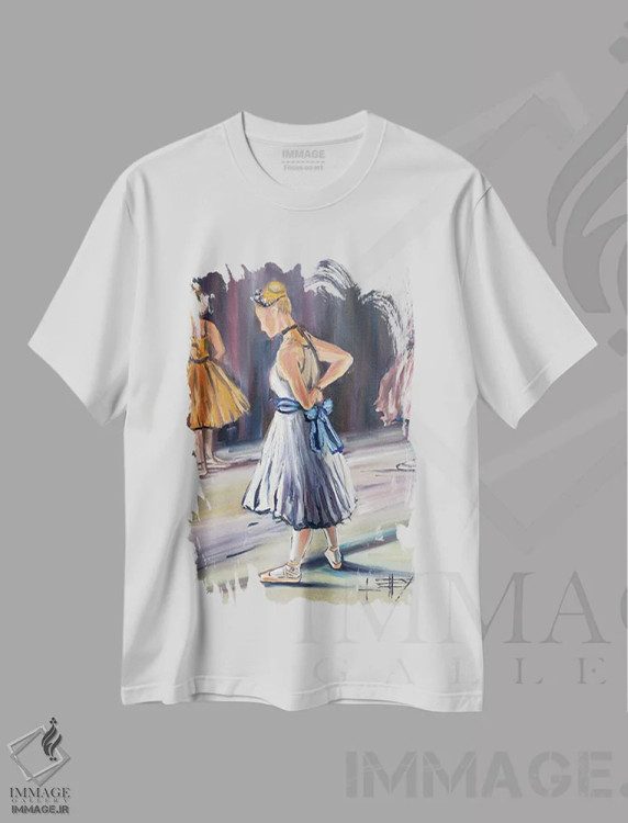 تیشرت سفید طرح دار Ballerina,رویاپردازی با دگا، دکور معاصر اثر لیزا الی | فروشگاه ایماژ