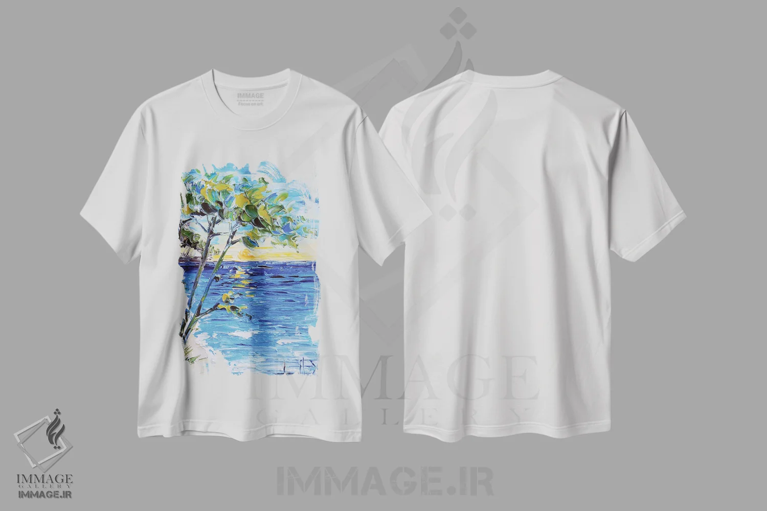 تیشرت سفید طرح دار کالیفرنیا در غروب آفتاب، دکور معاصر اثر لیزا الی | immage.ir