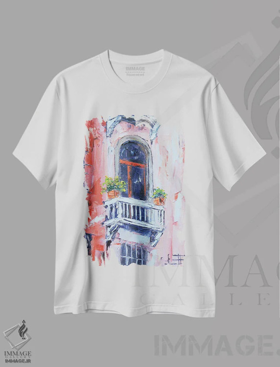 تیشرت سفید طرح دار رویای ایتالیا، دکور معاصر اثر لیزا الی | immage.ir