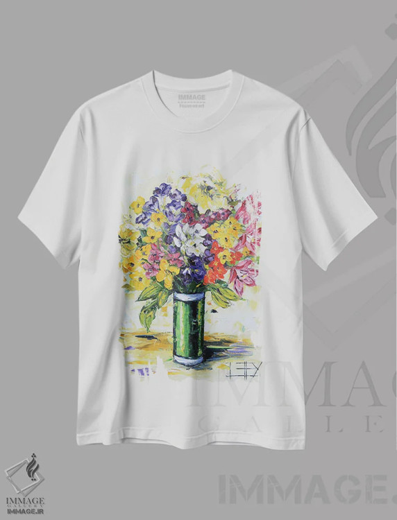 تیشرت سفید طرح دار رویای بهار، دکور معاصر اثر لیزا الی | immage.ir