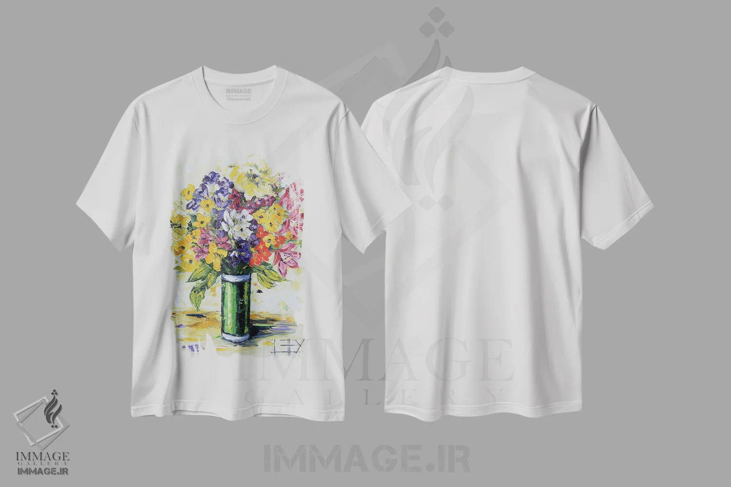 تیشرت سفید طرح دار رویای بهار، دکور معاصر اثر لیزا الی | immage.ir
