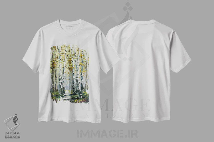 تیشرت سفید طرح دار پایان تابستان، دکور معاصر اثر لیزا الی | فروشگاه ایماژ
