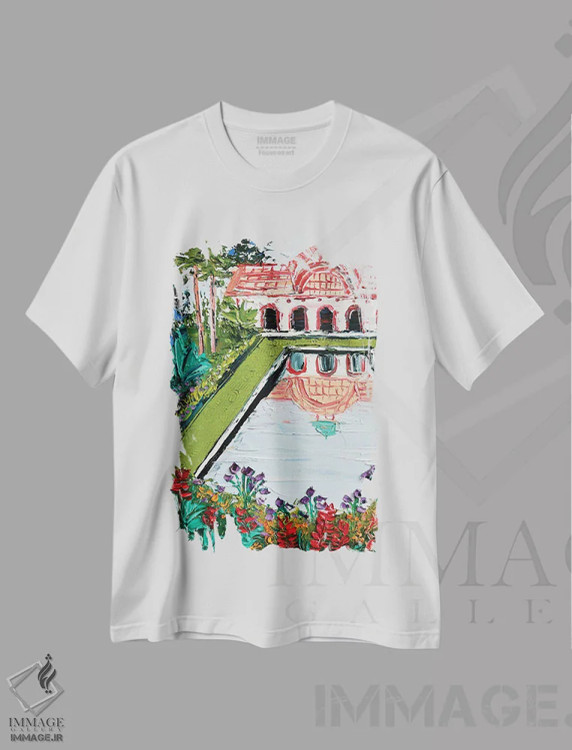 تیشرت سفید طرح دار آثار لیزا الی - فروشگاه ایماژ