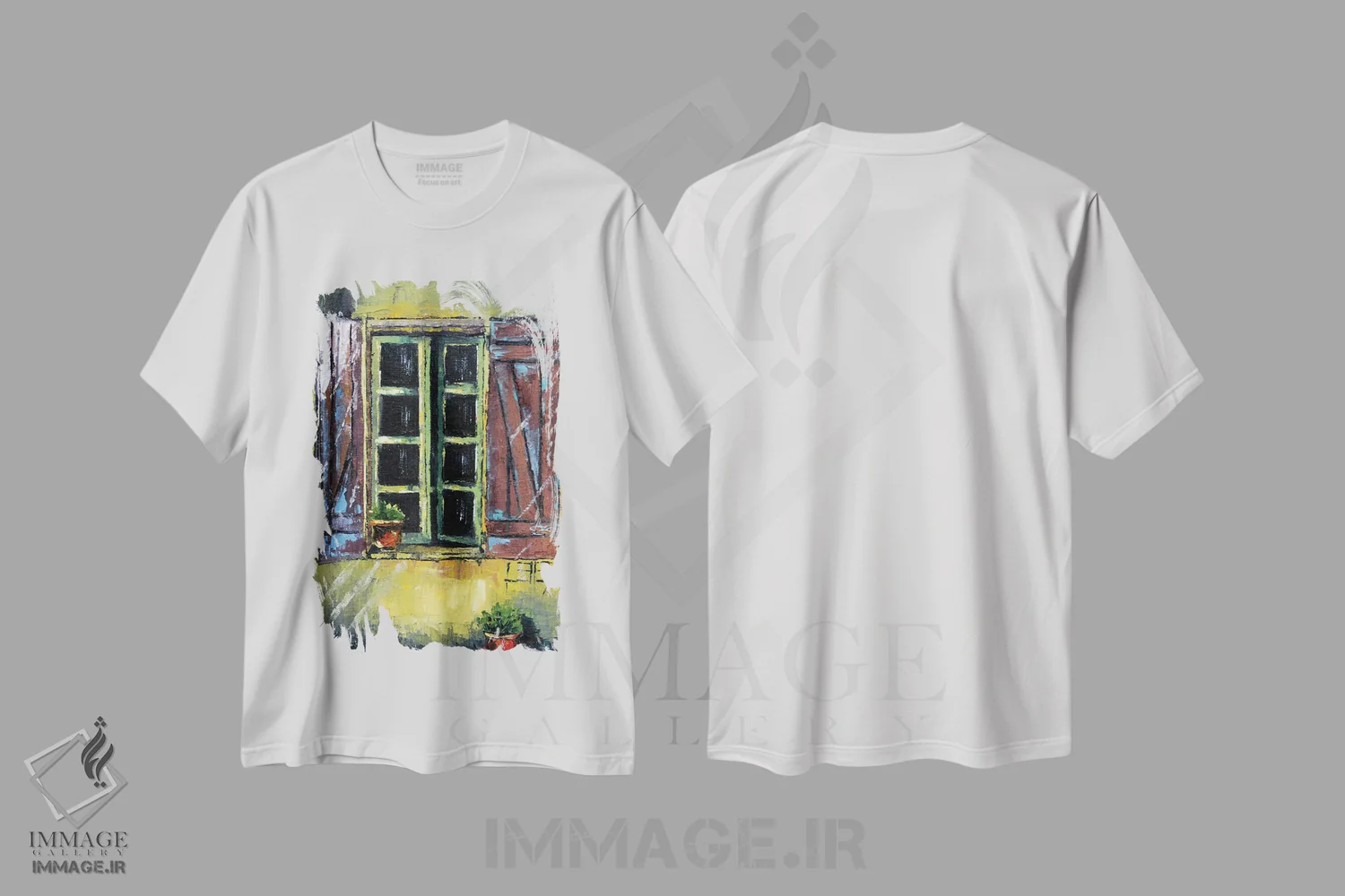 تیشرت سفید طرح دار جذابیت روستایی، هنر فاخر معاصر اثر لیزا الی | فروشگاه ایماژ