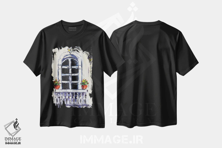 تیشرت مشکی طرح دار ایتالیا یک، دکور معاصر اثر لیزا الی | فروشگاه ایماژ