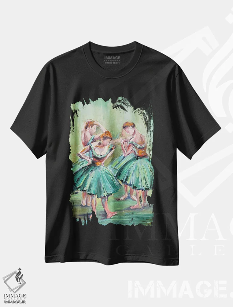 تیشرت مشکی طرح دار رقاصه های دگا در لباس آبی، دکور معاصر اثر لیزا الی | immage.ir