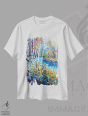 تیشرت سفید طرح دار مجموعه پاییزی، هنر فاخر معاصر اثر لیزا الی | فروشگاه ایماژ