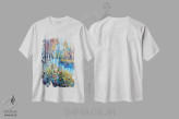 تیشرت سفید طرح دار مجموعه پاییزی، هنر فاخر معاصر اثر لیزا الی | فروشگاه ایماژ