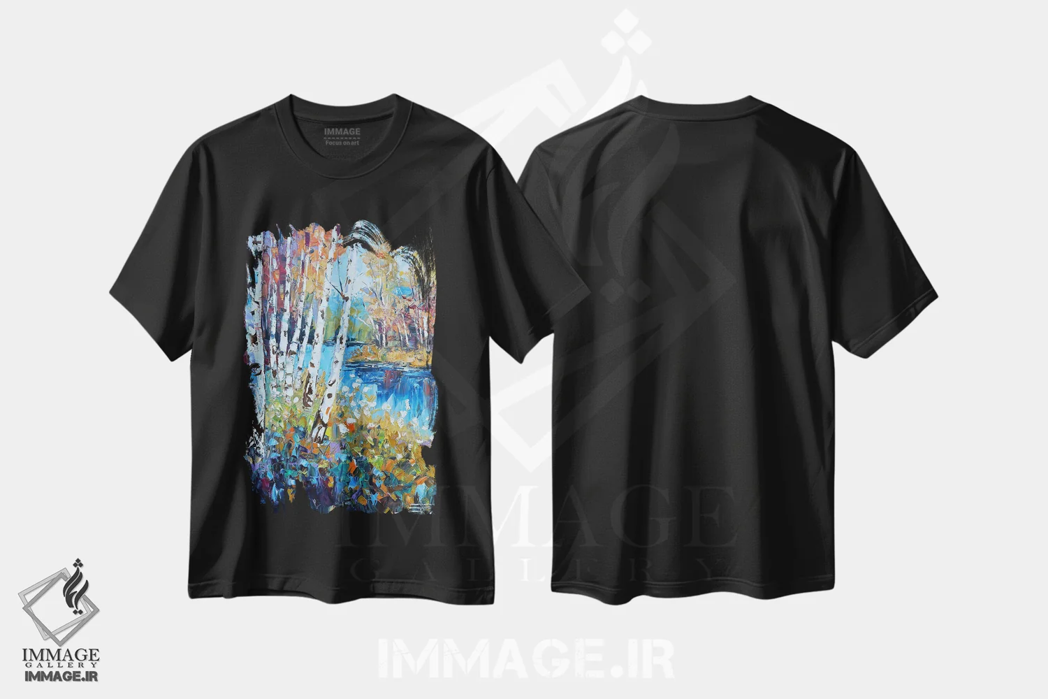 تیشرت مشکی طرح دار مجموعه پاییزی، هنر فاخر معاصر اثر لیزا الی | immage.ir