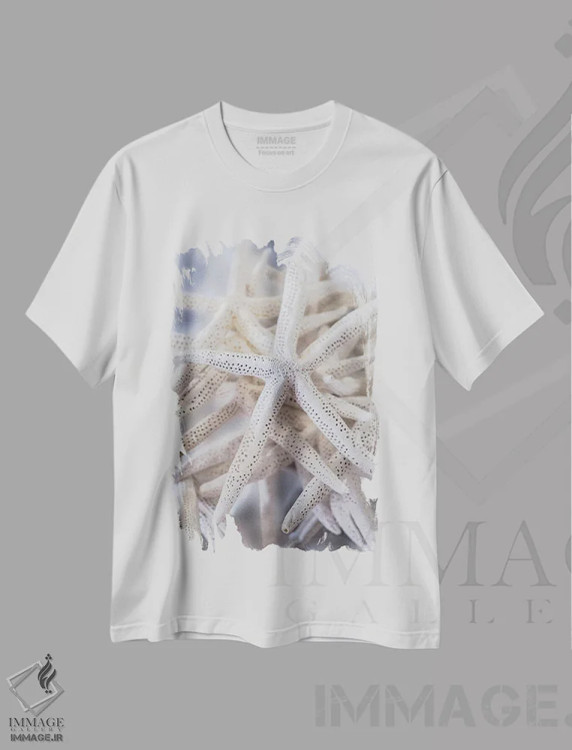 تیشرت سفید طرح دار USA,ستاره عنکبوتی بزرگ سفید، آمریکا، مدیوم اثر لیزا اس. انگلبریخت | immage.ir