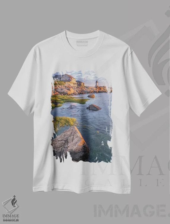 تیشرت سفید طرح دار آثار لیزا اس. انگلبریخت - immage.ir
