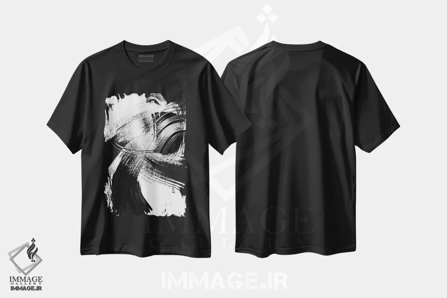 تیشرت مشکی طرح دار حرکت تو روی سفید ۴ اثر شارون چندلر | immage.ir