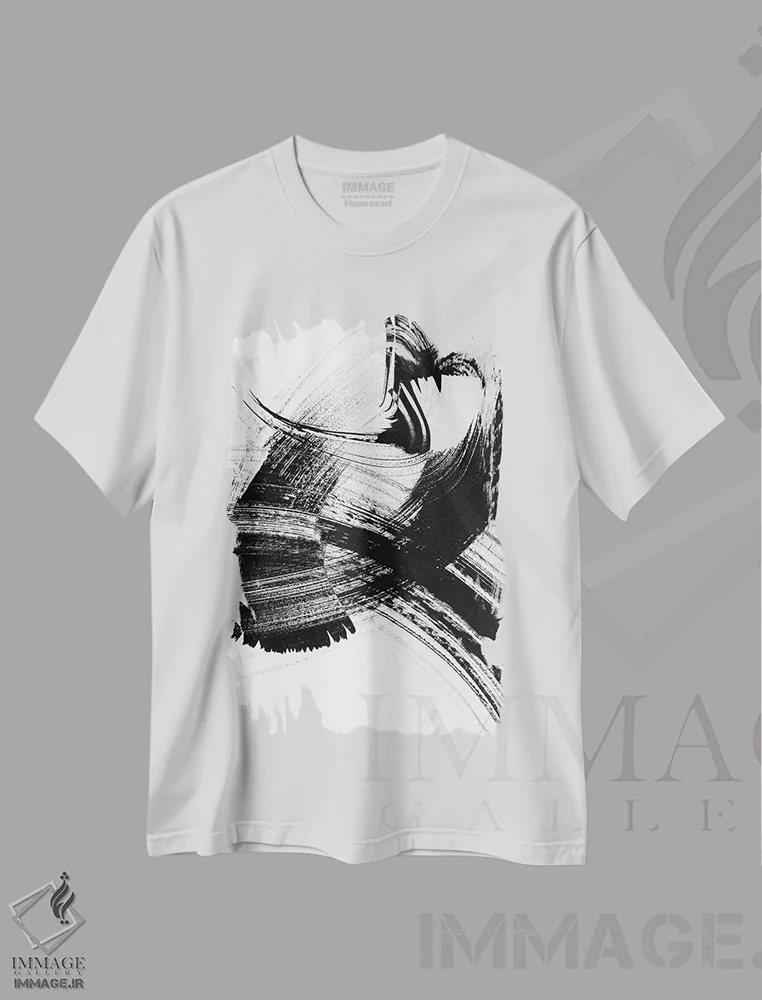 تیشرت سفید طرح دار حرکت تو روی سفید ۶ اثر شارون چندلر | immage.ir