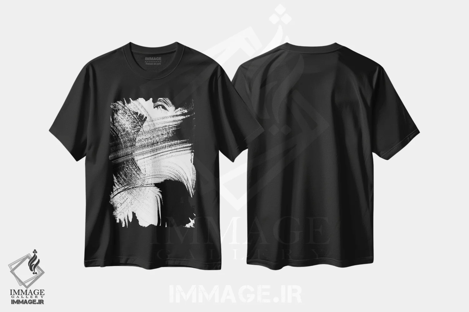 تیشرت مشکی طرح دار حرکت تو روی سفید ۷ اثر شارون چندلر | immage.ir