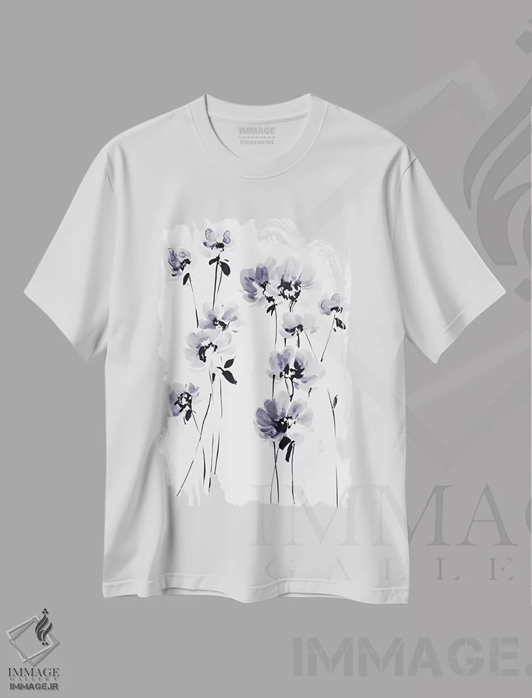تیشرت سفید طرح دار صبح زود ۲، دکور معاصر اثر لسیا بینکین | فروشگاه ایماژ
