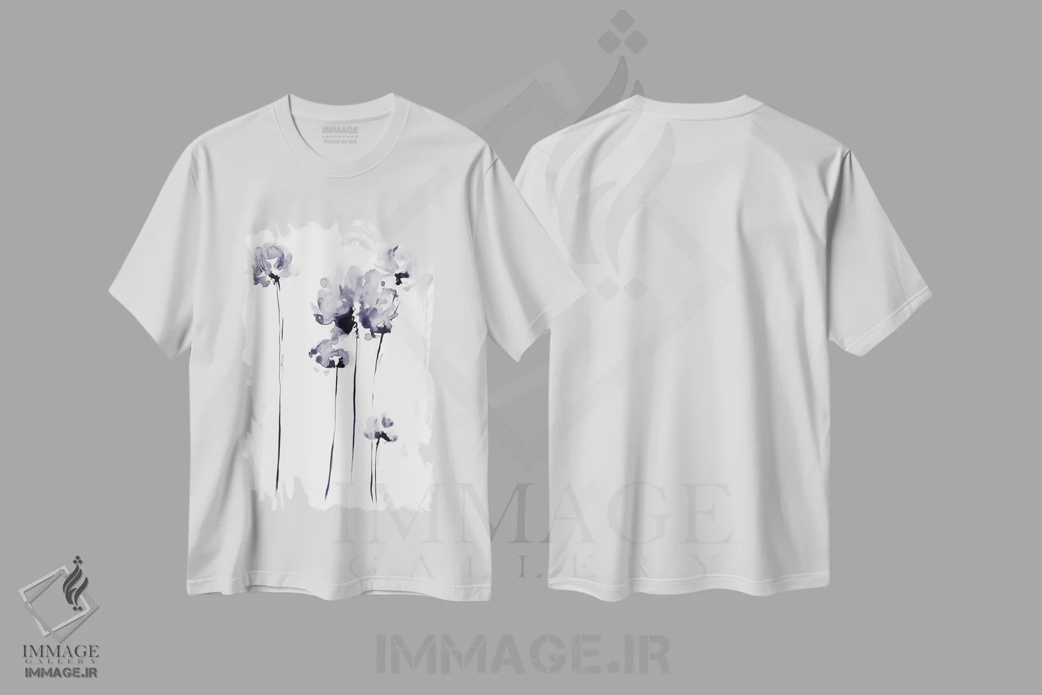 تیشرت سفید طرح دار صبح زود ۱، آبستره اثر لسیا بینکین | immage.ir