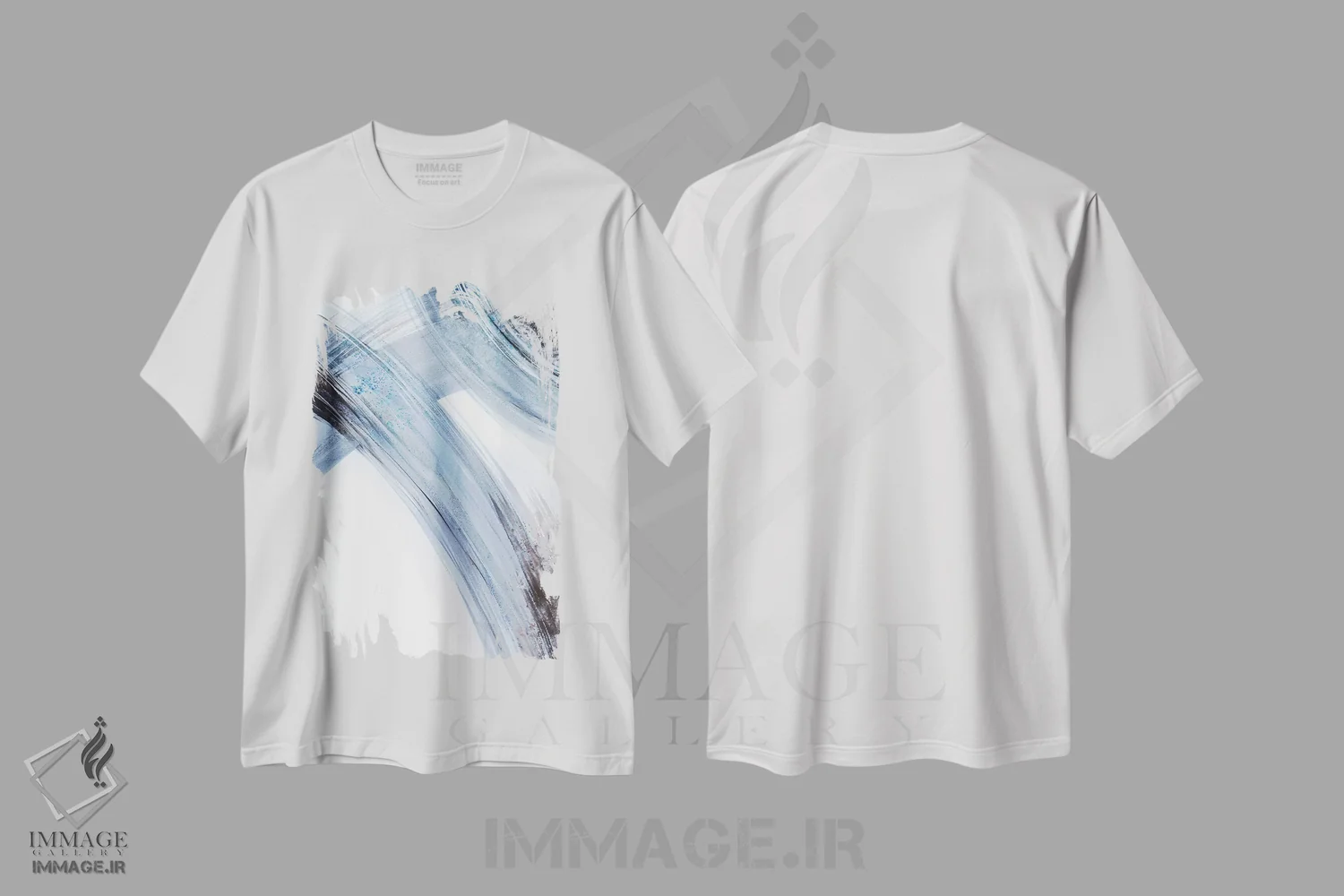 تیشرت سفید طرح دار خطوط ۱ اثر لسیا بینکین | immage.ir