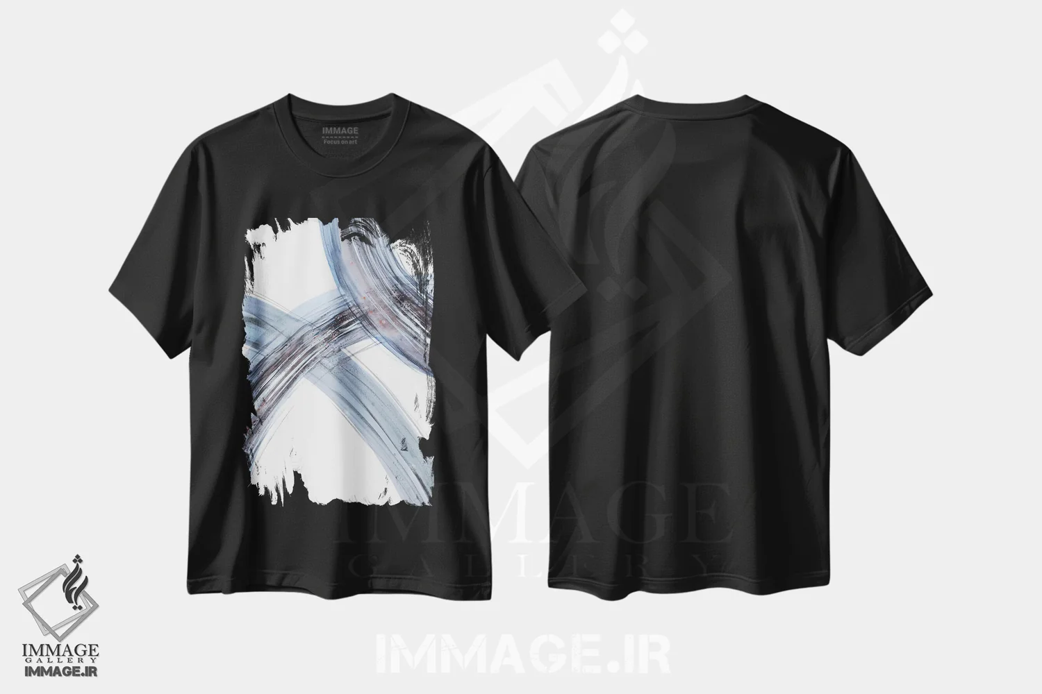تیشرت مشکی طرح دار خطوط ۲ اثر لسیا بینکین | immage.ir