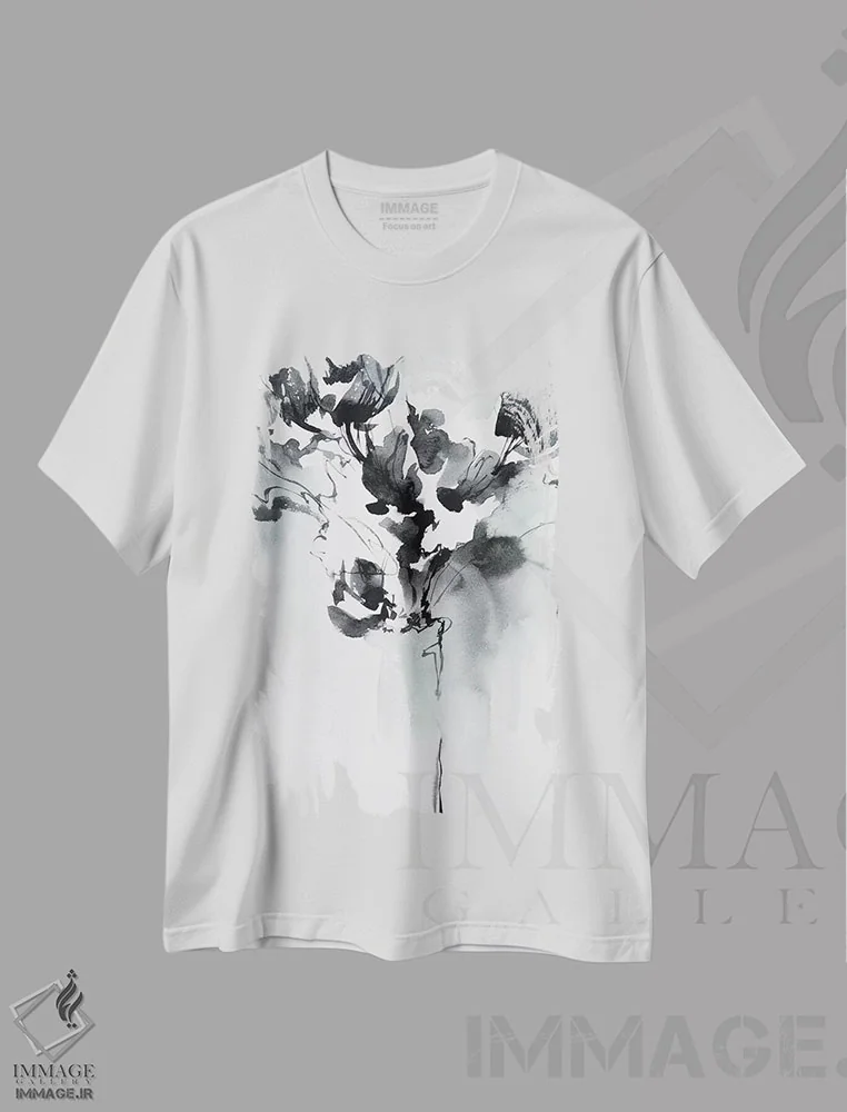 تیشرت سفید طرح دار لحظات ۱ اثر لسیا بینکین | immage.ir